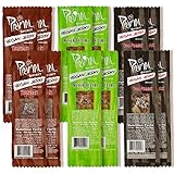 Primal Spirit Vegan Jerky - Seitan Power Pack, 10 g. Plant Based Protein, Certified Non-GMO, No Preservatives ('The Classics' Teriyaki, Thai Peanut, and Mesquite Lime, 12-Pack, 1 oz)