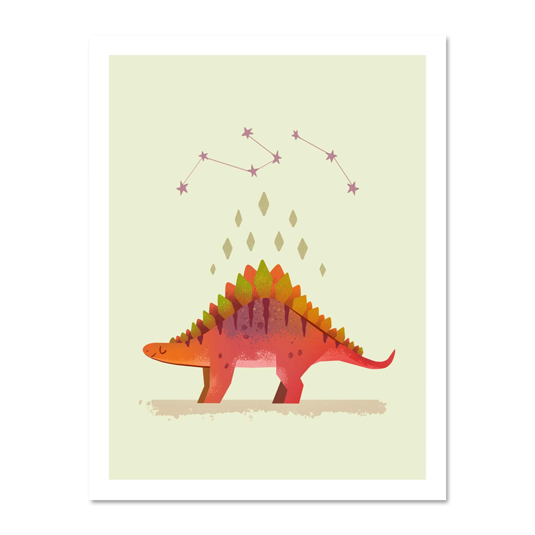 Wee Blue Coo Dinosaur Stegosaurus Wall Large Framed Art Print Poster Wall Decor 18x24 inch