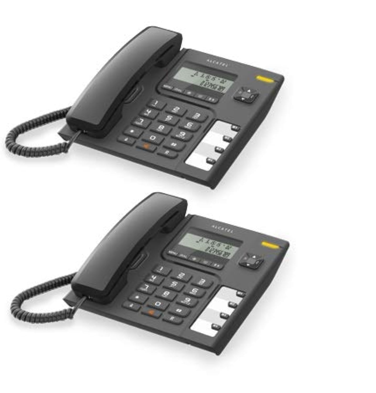 Alcatel T-56 Black Corded Landline Phone with Caller id & Hand Free Function (Pack of 2)