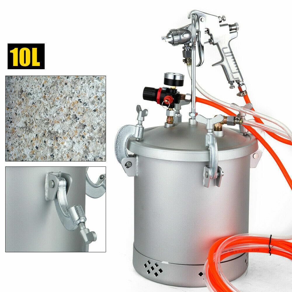 Pistolet Pulvérisateur 10 l, 3.0 mm 60 PSI Sécu à Pression avec Réservoir de Peinture