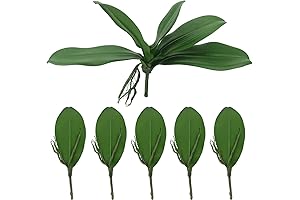 Tinsow Artificial Orchid Leaves | Realistic Green Phalaenopsis Moth Orchid Leaf Decoration...