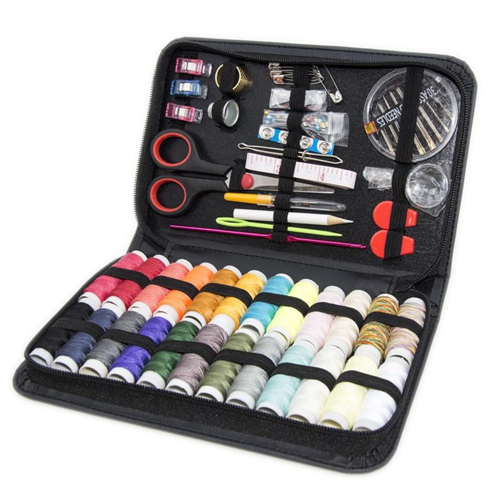 Caja de Costura de Viaje para el hogar, Kit de Costura de 24 Colores, Juego de Costura para el hogar, 94 Juegos de Hilo de Coser