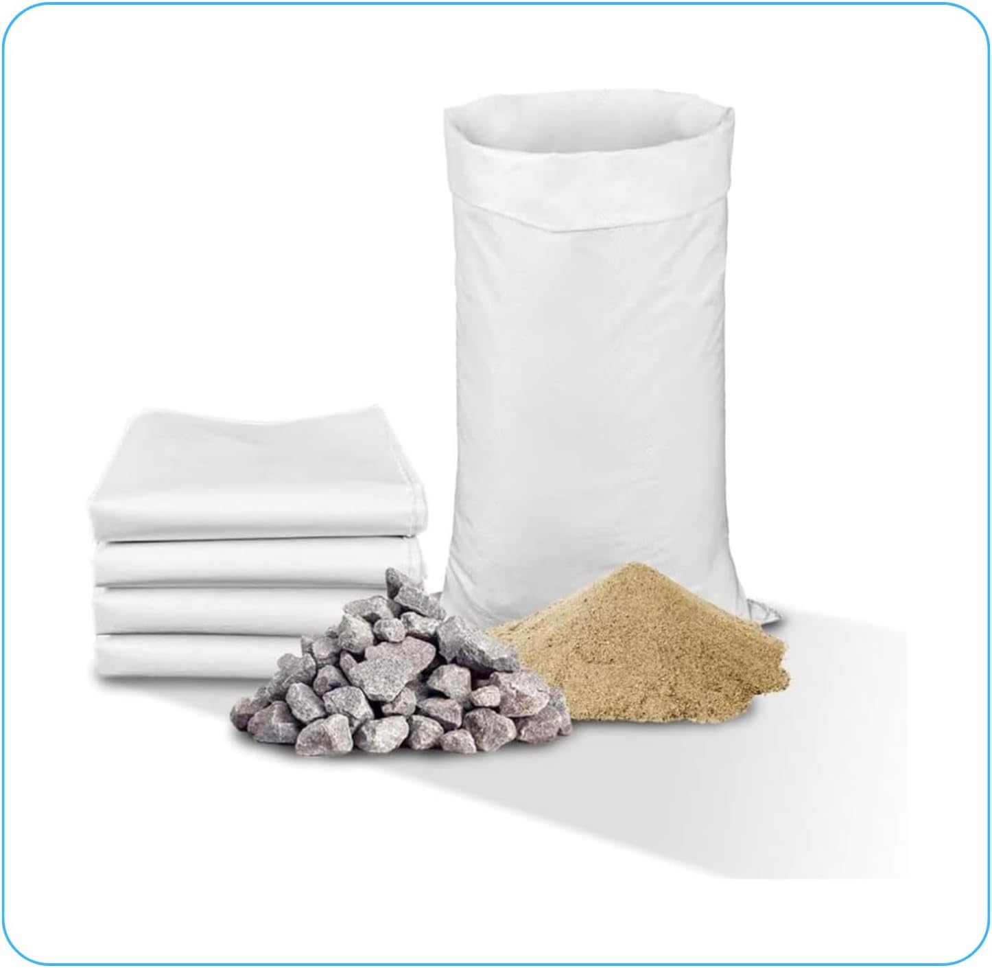 Sac à Gravat 50x80 cm Lot de 500 - Sacs en Polypropylène Alimentaire pour Cereale Chantier Riz et Grain | Sacs de Chantier, de Jardin et à Sable | Tissés PP | Réutilisables