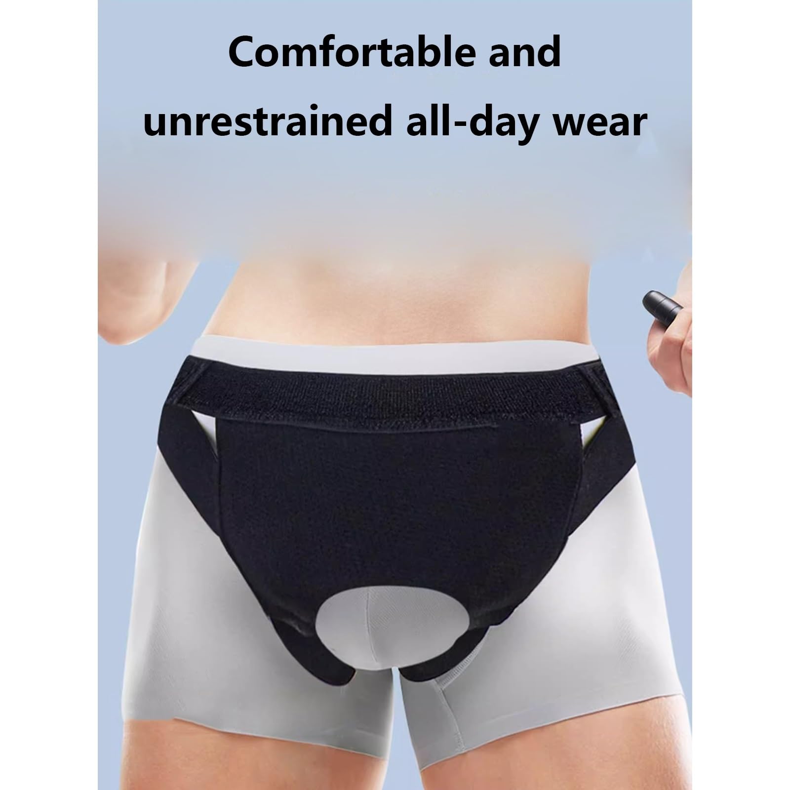 Fascia Ernia Inguinale Uomo, Cintura Per Ernia Inguinale, Cinto Erniario, Con Cuscinetto di Compressione Rimovibile E Cinturino Elastico Regolabile Per Alleviare Il Fastidio ernia(Black,Small)