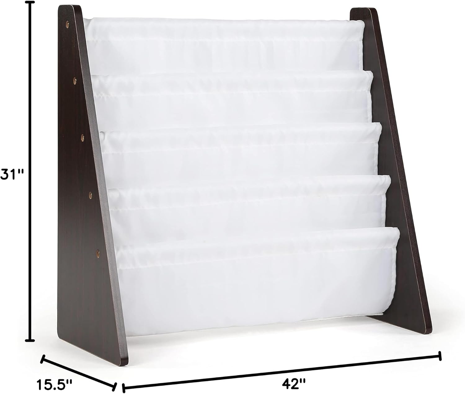 Humble Crew Extra-Large Toy Organizer, 16 Storage Bins, Espresso/White &, Espresso/White Kids Book Rack Storage Bookshelf, 4 Tiers