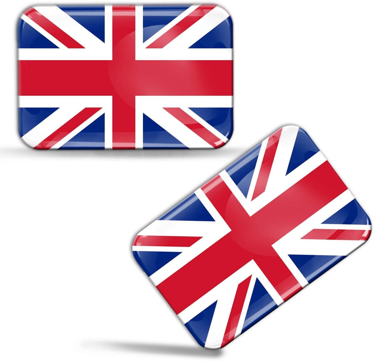 Skino 2 x 3D Domed Silicone Stickers Decals UK United Kingdom Union Jack National Great Britain Flag Car Motorcycle Helmet F 32