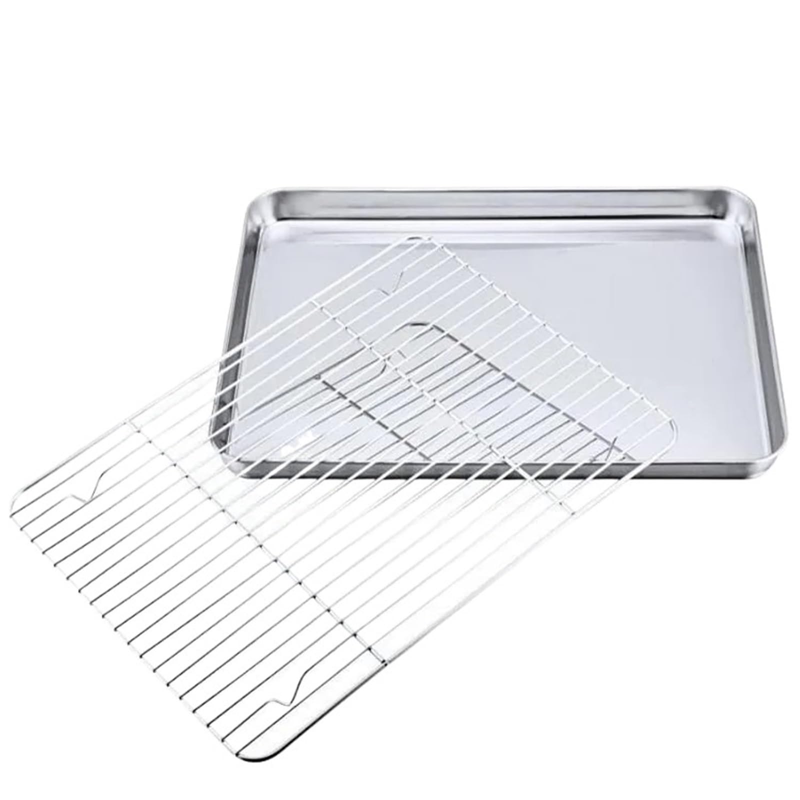 Bandeja Para Horno Bandeja for hornear galletas con parrilla Rectangular de acero inoxidable con rejilla de enfriamiento extraíble, utensilio de cocina, bandeja antiadherente adecuada for horno Para H