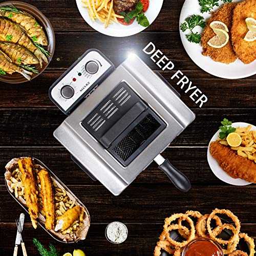 Secura Electric Deep Fryer 1800W-Watt Large 4.0L/4.2Qt Professional Grade Stainless Steel With Triple Basket And Timer #TOP3