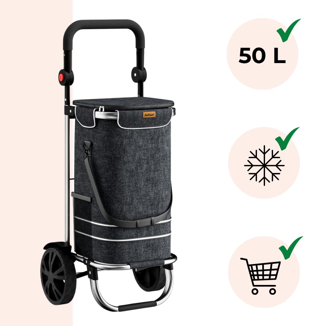 Trolley per la spesa Easy, 50 litri (nero)