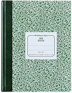 National Laboratory Notebook, 5 x 5 Quad Ruling, Green Marble Cover, 10.125