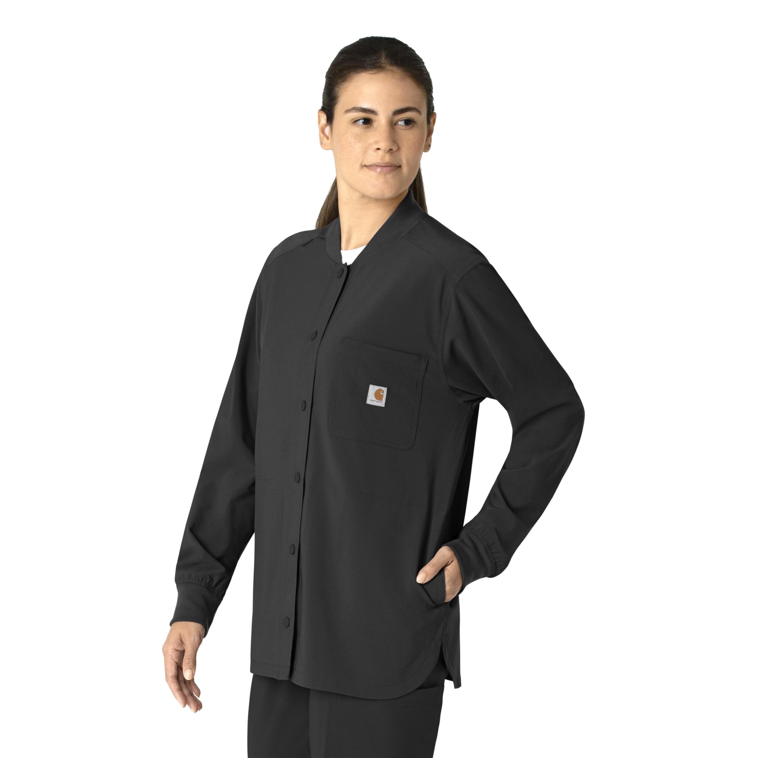 Carhartt Scrubs for Women Force Cross-Flex Shirt Jacket with 4 Pockets