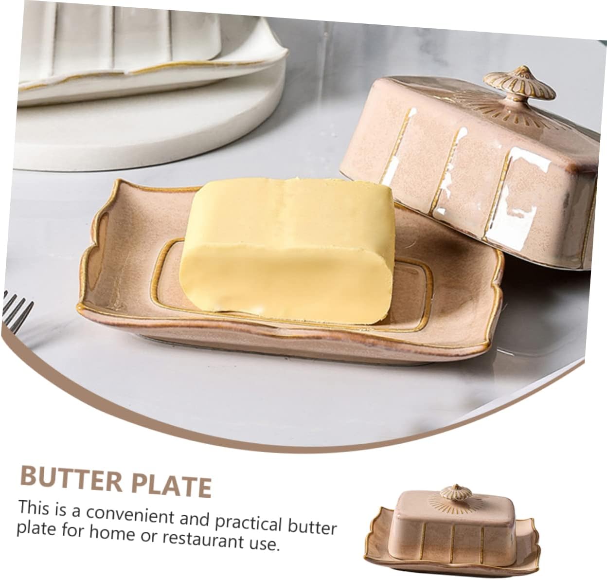 Ceramic Butter Dish Lid Practical Cheese Serving Plate Elegant Butter Keeper for Kitchen Storage for Home and Entertaining