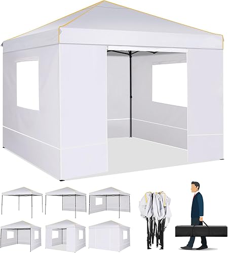 Alishebuy Tienda de campaña fácil desplegable con pared lateral, tienda desplegable de 10 x 10 pulgadas para fiestas, toldos instantáneos