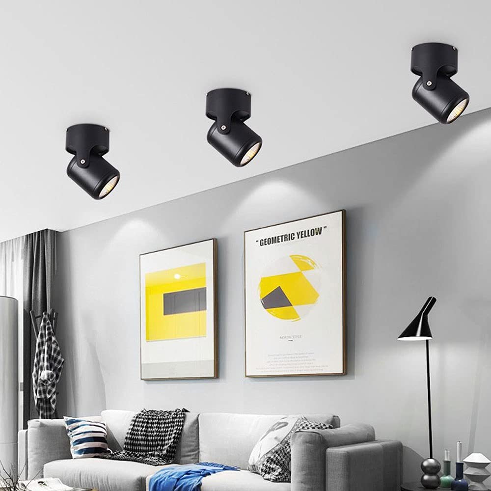 Lampa sufitowa LED 12 W, montaż powierzchniowy, oświetlenie akcentujące, nordyckie oświetlenie sufitowe, stałe oświetlenie szynowe, kierunkowskazy do salonu, galerii, korytarza