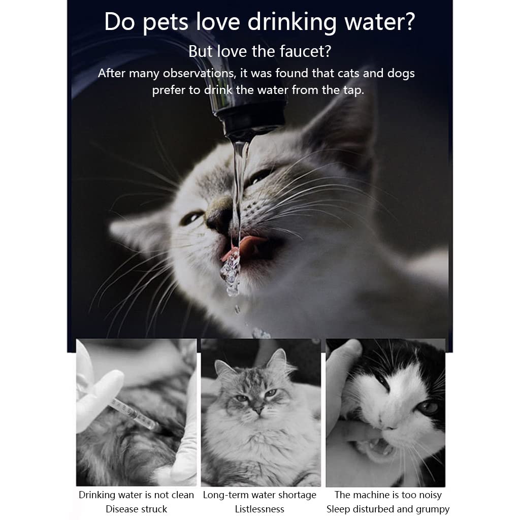 Fuente de agua para gatos, de acero inoxidable, dispensador automático de agua potable con filtro de repuesto para gatos, dispensador automático de bebidas