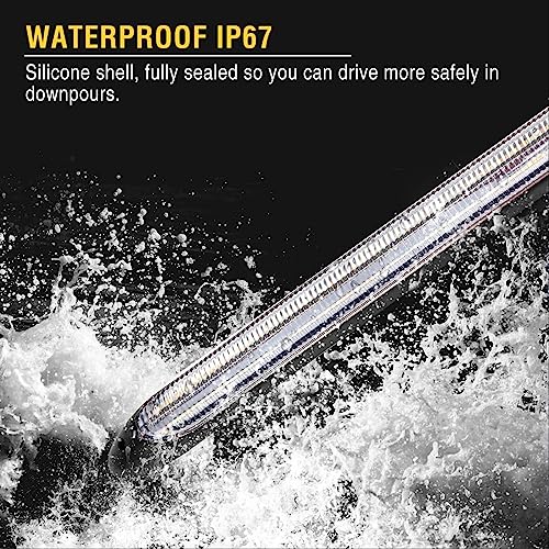 AUTOXBERT LED Car Daytime Running Light Strip, 2Pcs DRL Turn Signal Lights for Car Front Bumper Headlight, 13.6 Inches Waterproof White Yellow Brake Sequential Indicator Lamps by AUTOXBERT - Image 5
