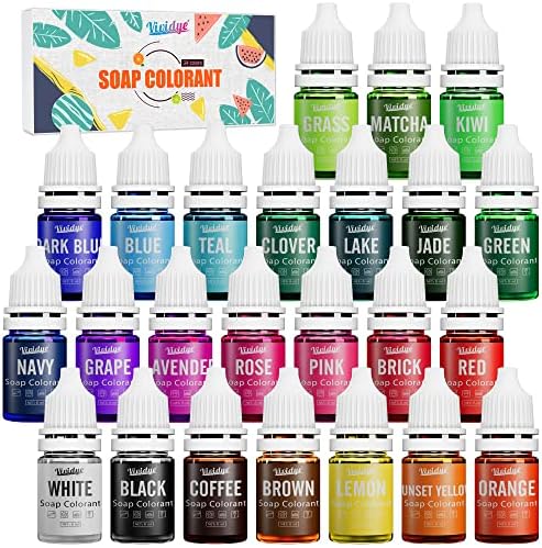 Soap Dye - 24 Color Food Grade Skin Safe Soap Coloring Bath Bomb Color Dye for DIY Soap Making Supplies - Liquid Concentrated Soap Colorant for Bath Bomb Supplies Kit, Handmade Soaps, DIY Craft