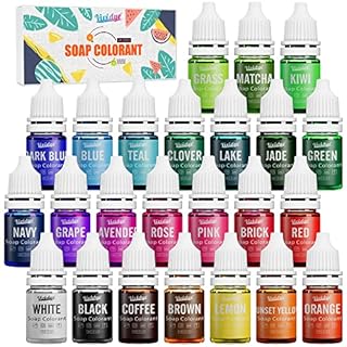 Soap Dye - 24 Color Food Grade Skin Safe Coloring for Bath Bomb and DIY Making Supplies - Liquid Concentrated Colorant Kit for Handmade Soaps and Crafts