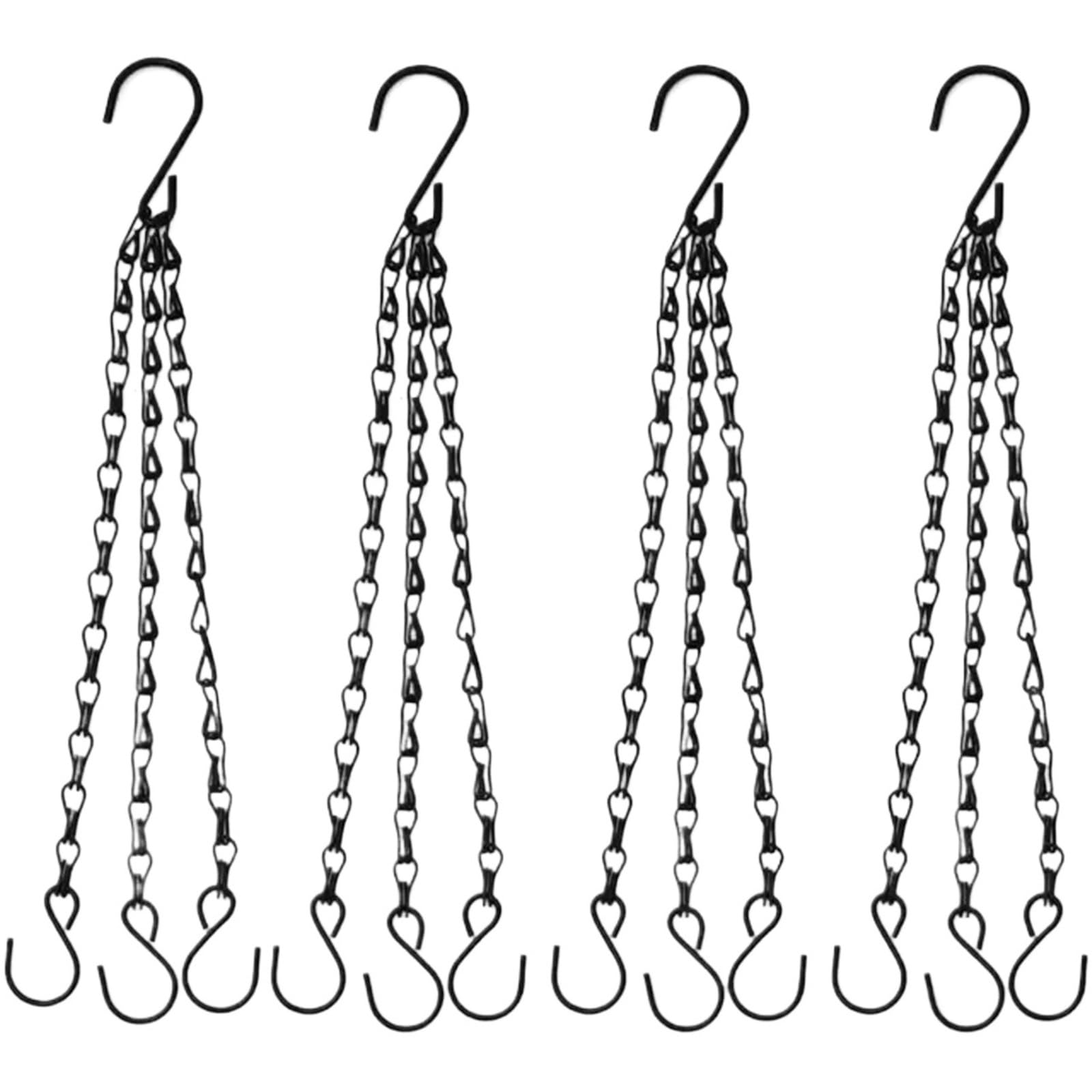 WUYXTO 4 Pcs 40cm Imitation Rattan Hanging Basket Flower Pot Chain With 3 Hooks Basin Hydroponic Plants Plant Grow For plant
