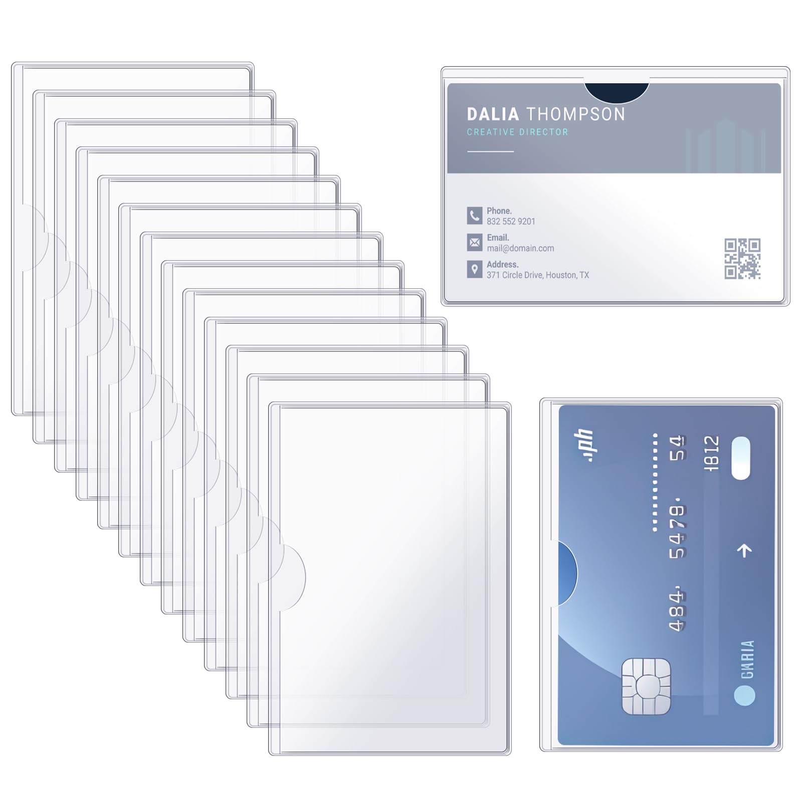 12 Pack Clear Medicare Card Protector Sleeves Waterproof Credit Card Sleeves Social Security Card Protector New Plastic Card Holder Protector Card Protective Cases for Medical Social Security Card