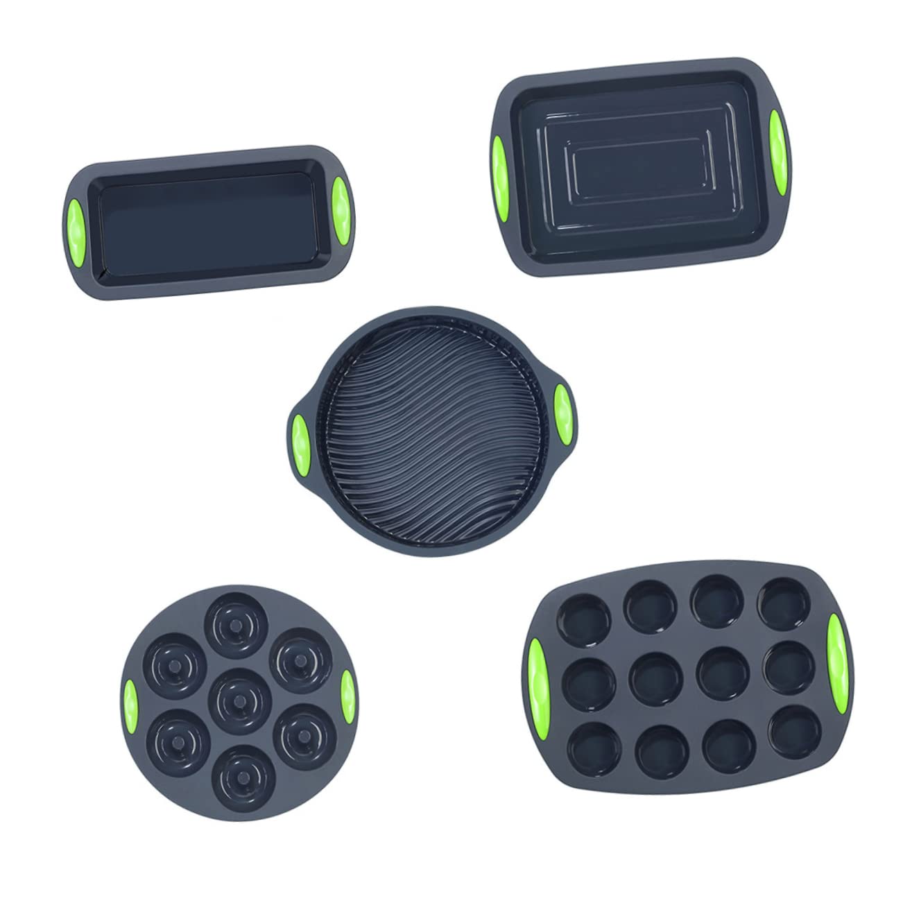 Alipis Kit de 5 Moules à Gâteau en Silicone Flexible et Facile à Nettoyer Pâtisserie Cuisine, Amateurs de Cuisson en Famille