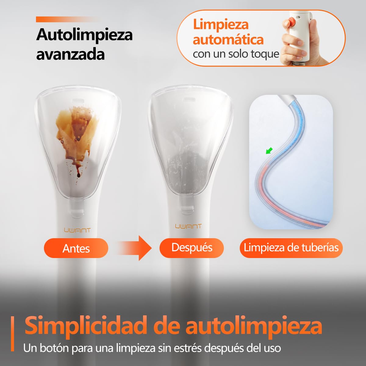 uwant Máquina Limpiadora de apiceriasy Tapicerías con de Succión Potente, Portátil, Para Manchas de Mascotas, Sofá, Coche y Alfombra, Con Herramientas y Solución de Limpieza