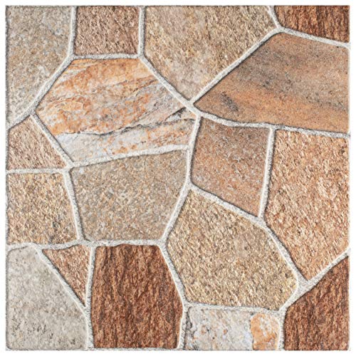 SomerTile FCL18LTBG Basin Beige Ceramic Tile, 10 Piece