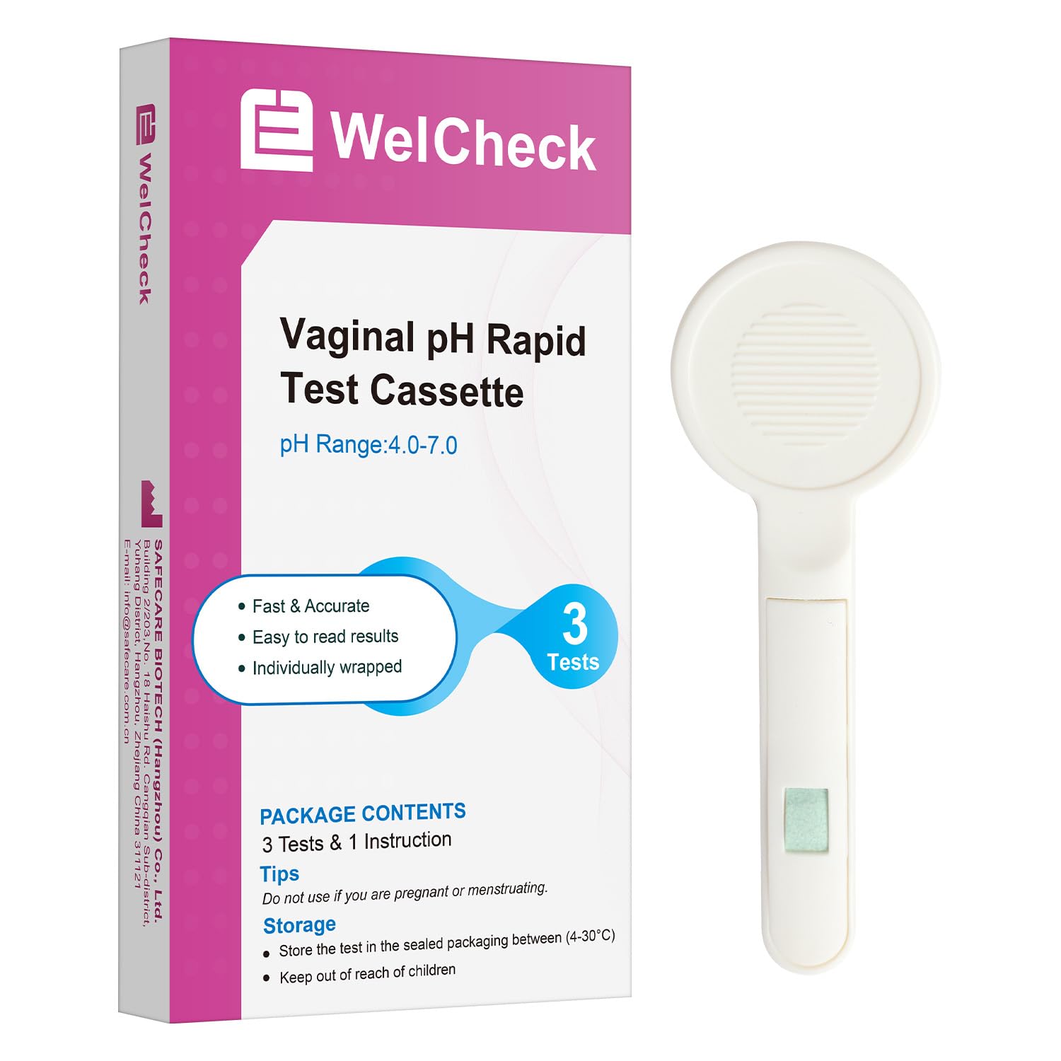 Vaginal pH Test Strips, Vaginal Yeast Infection Test Strips, Feminine pH Test, BV Test Strips pH Balance for Women, 3 Pcs
