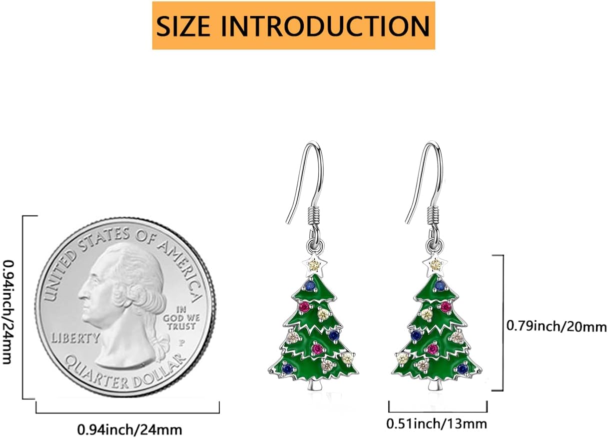 Santa & Reindeer Earrings - Snowman Dangle Drop Earrings in Sterling Silver for Christmas Party Gifts - Image 3