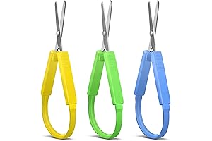 Loop Scissors, Adaptive Design, Preschool Training Scissors, Mini Squeeze Scissors, Lefty Support, (3Pcs)