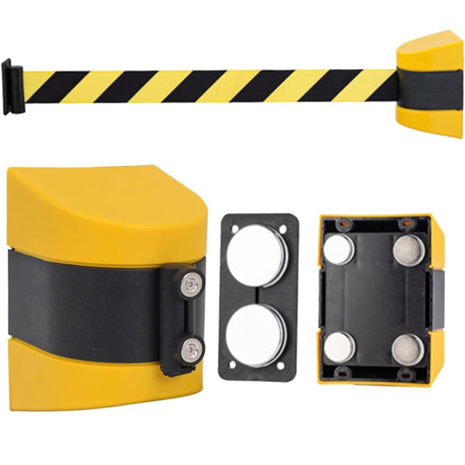 10m Queue Barrier Belt, Magnetic Retractable Belt Barrier, Nylon Webbing Is Stronger, Safety Cordon Barrier for Crowd Control Barriers Line Dividers All Your Security, Crowd Control Needs