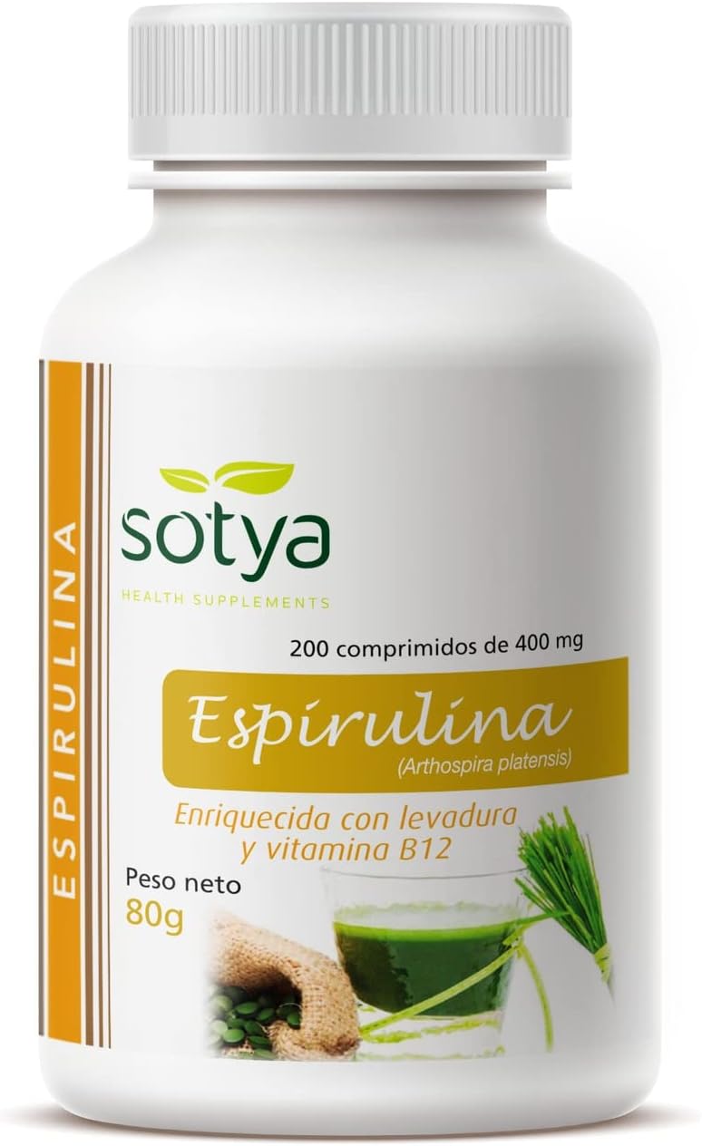 Espirulina + VIT B12 400mg 200 comprimidos Sotya