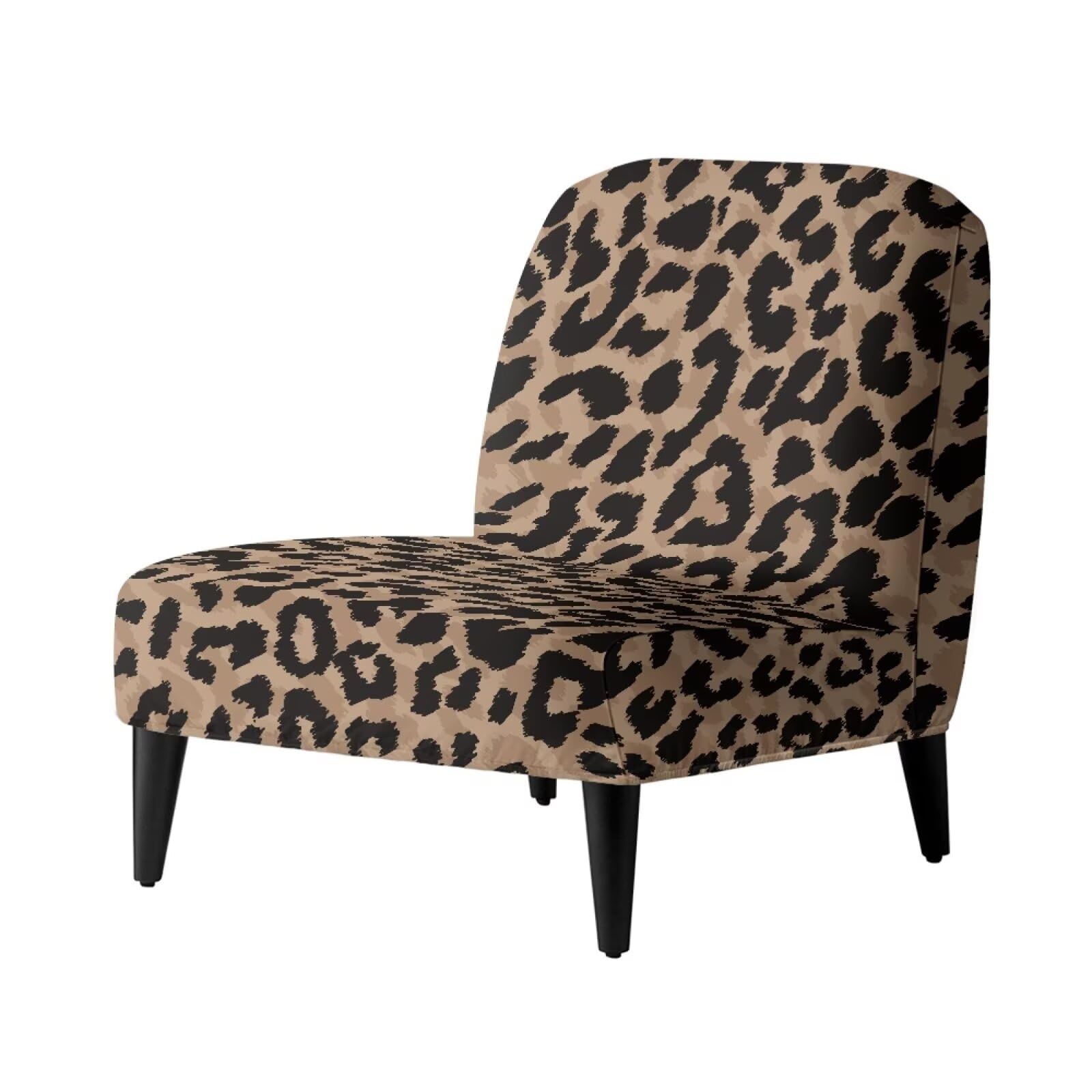 Xorudoydet Brown Vintage Leopard Print Accent Chair Without Arms, Non-Slip Wingback Chair Sofa Slipcover and Removable Furniture Protector Covers,