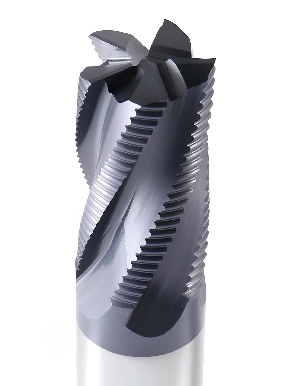 Accusize Industrial Tools Fine Tooth M42 8% Cobalt Tialn Roughing End Mill, 1'' Diameter, 1'' Shank Diameter, 2'' Flt Length, 4-1/2'' Oal, 1104-0001