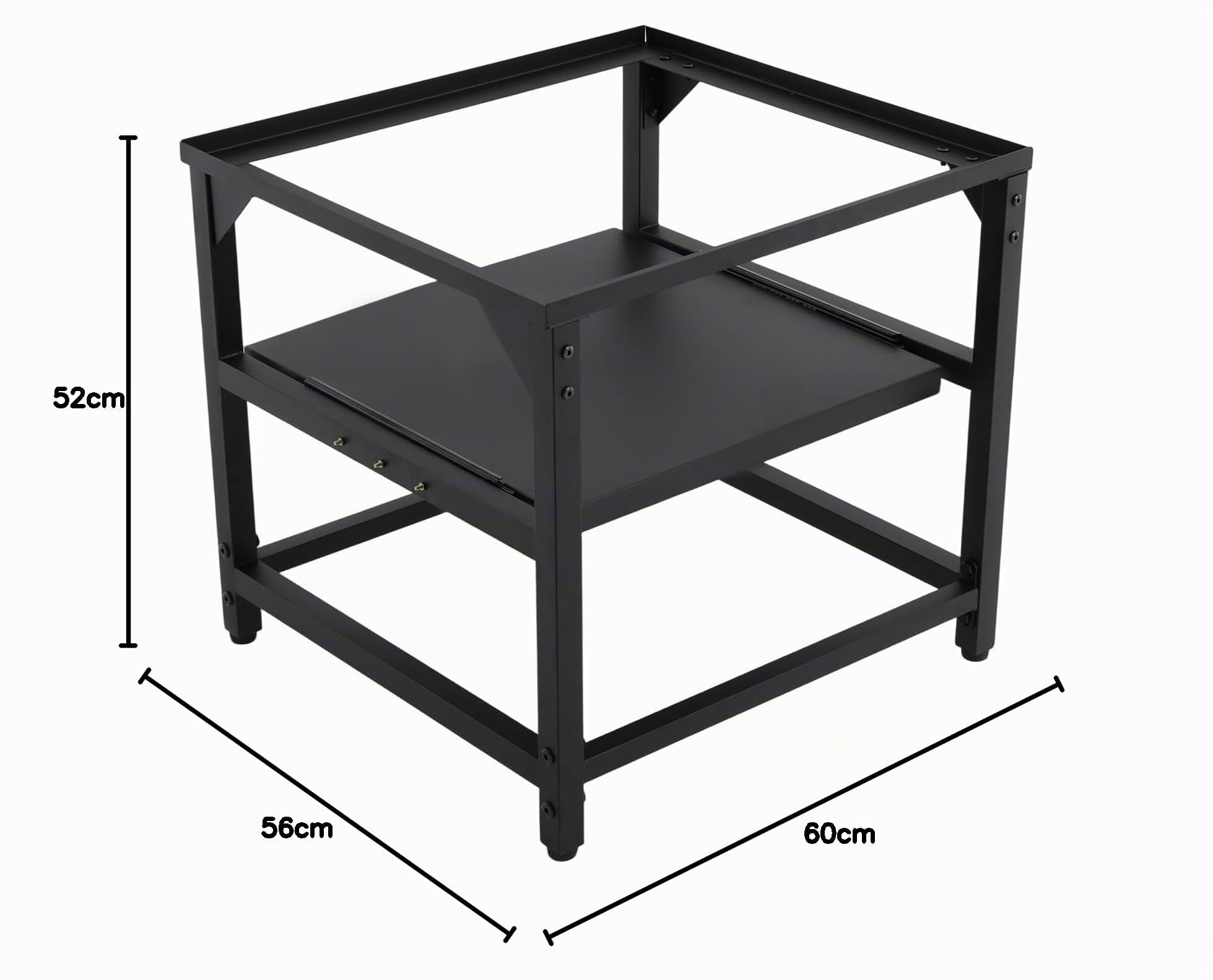 Base negra para lavadora, soporte para lavadora con estante, soporte para lavadora y secadora, para hogares 60 x 56 x 52 cm