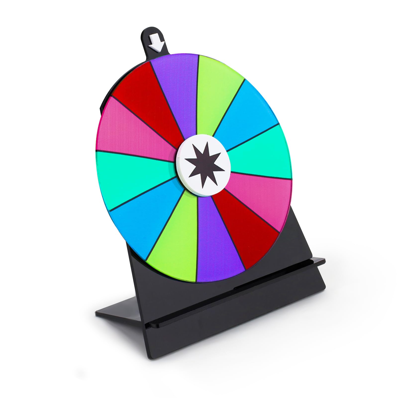 Diakey 15cm Spinning Prize Wheel, Color Table Roulette Wheel Spinner with Stand Fortune Spin Game for Party Trade Show
