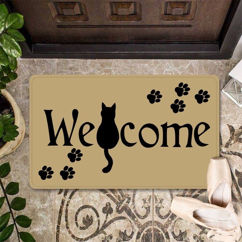 Paillasson Chat de Bienvenue intérieur extérieur pour décoration de maison
