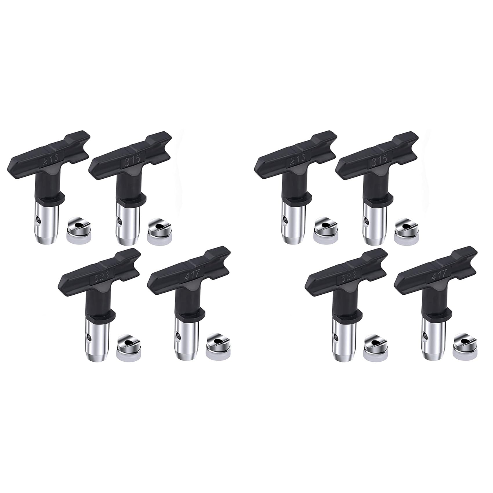8Pcs Reversible Airless Paint Sprayer Nozzle Tips, Airless Sprayer Spraying Machine Parts(215,315,417,523)