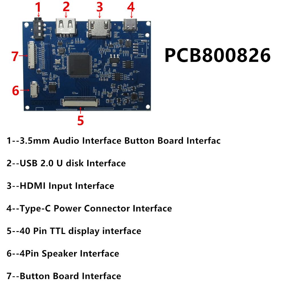8 pollici 1024x768 4:3 IPS display LCD universale scheda di controllo del disco U visualizzazione pubblicitaria immagini video