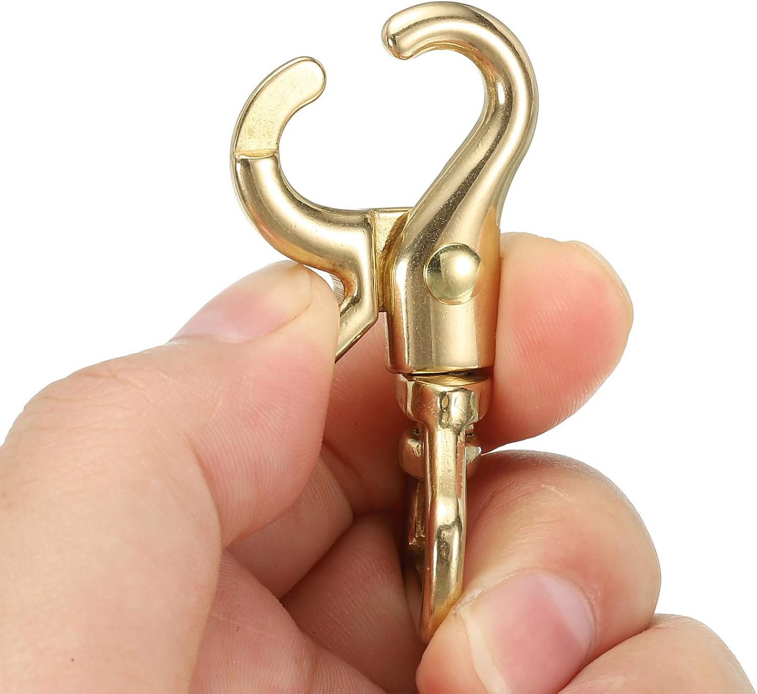 PATIKIL Lobster Clasp Keychains, 3Pcs 1 Inch Pure Brass Round Lobster Clasps Swivel Trigger Snap Hook Purse Lanyard Clips for DIY Leather Craft - Image 5