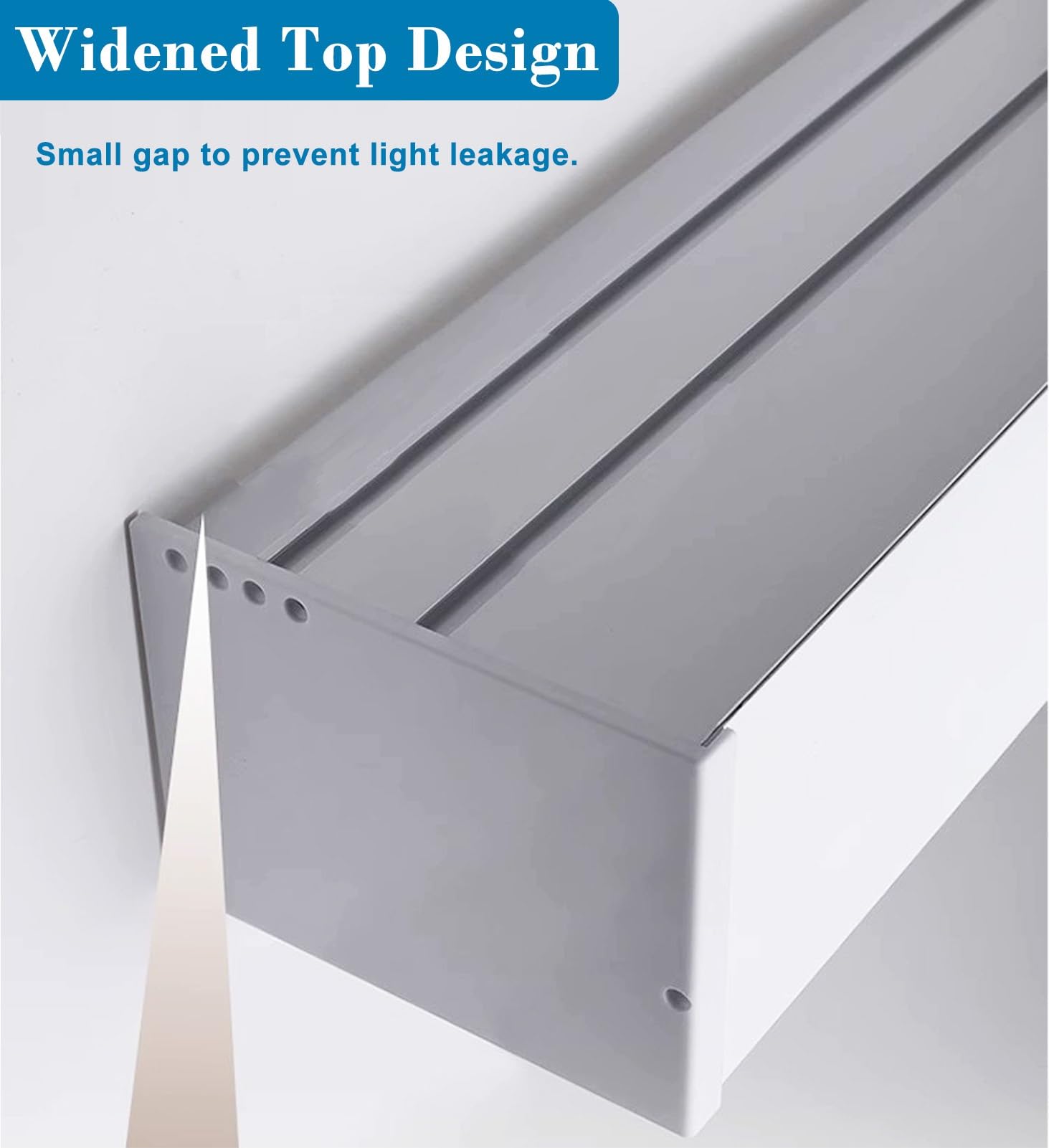 Caja opaca con riel – 290 cm (9.5 pies) de aluminio para montaje en pared/techo – Tratamiento de ventana Slish para mayor privacidad y control de luz