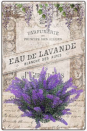 Dreacoss Metal Tin Retro Sign  French Lavender Country Poster Plaques for Home Living Room Kitchen Cafe Bar Wall Decor Tin Sign Metal Signs Vintage 12 x 16 inches, 12x16inch