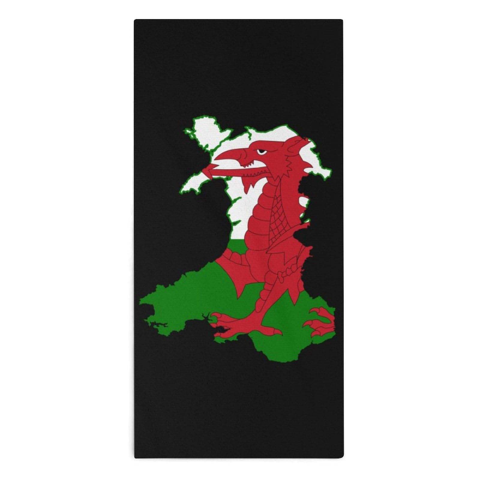NCLQVJXZKHW Flag Map of Wales Hand Towels Soft Face Towel Gym Bathroom Travel Hotel 13"x28"