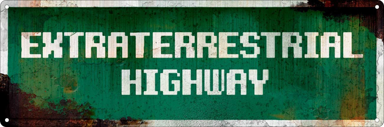 Grindstore Nc Extraterrestrial Highway Slim Tin Sign 30.5 X 10.1Cm