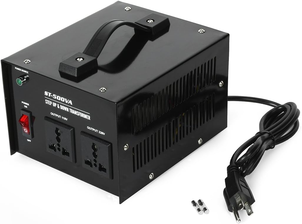 uxcell AC-500Watts Step Up/Down Voltage Converter Transformer 110/120 Volt - 250 Watts + 220/240 Volt - 500 Watts