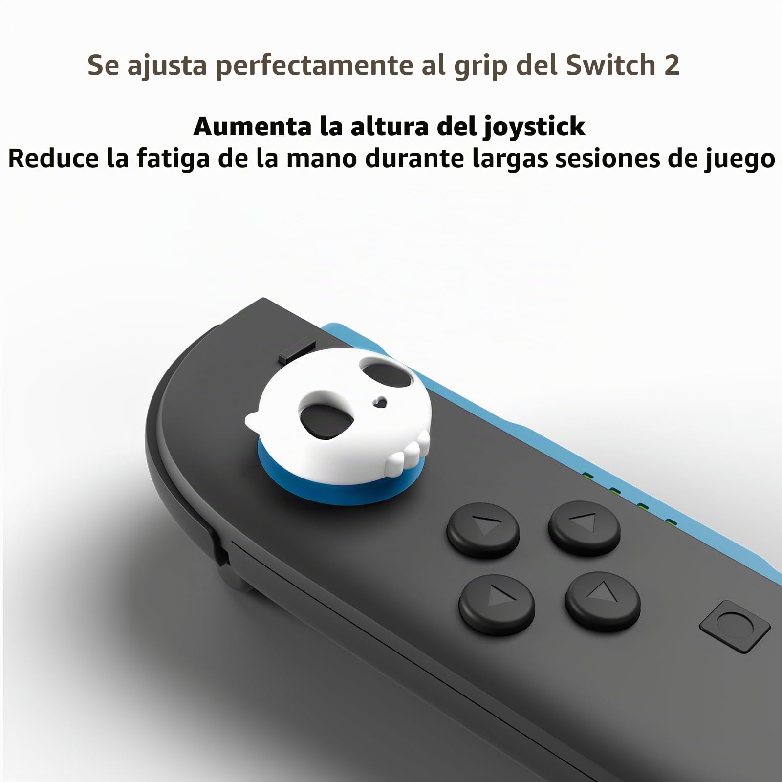 GeekShare Tapas de palanca de mando de calavera compatibles con Switch 2, tapas de agarre de silicona antideslizantes para Switch 2025, blanco y negro, 4 unidades