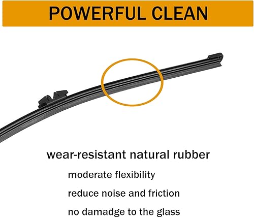 Miniatura 10 de TOP-VIGOR Juego de limpiaparabrisas trasero de automóvil de 11 pulgadas para Kia Sportage 2016-2020, limpiaparabrisas automático de goma