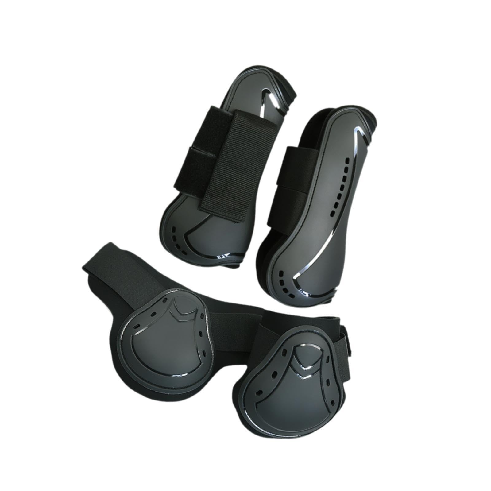 Colcolo 4 Pezzi paratendini per Cavalli avvolge PU Shell Neoprene parastinchi per Cavalli per Zampe Anteriori e Posteriori Protezione Ingranaggi per, M