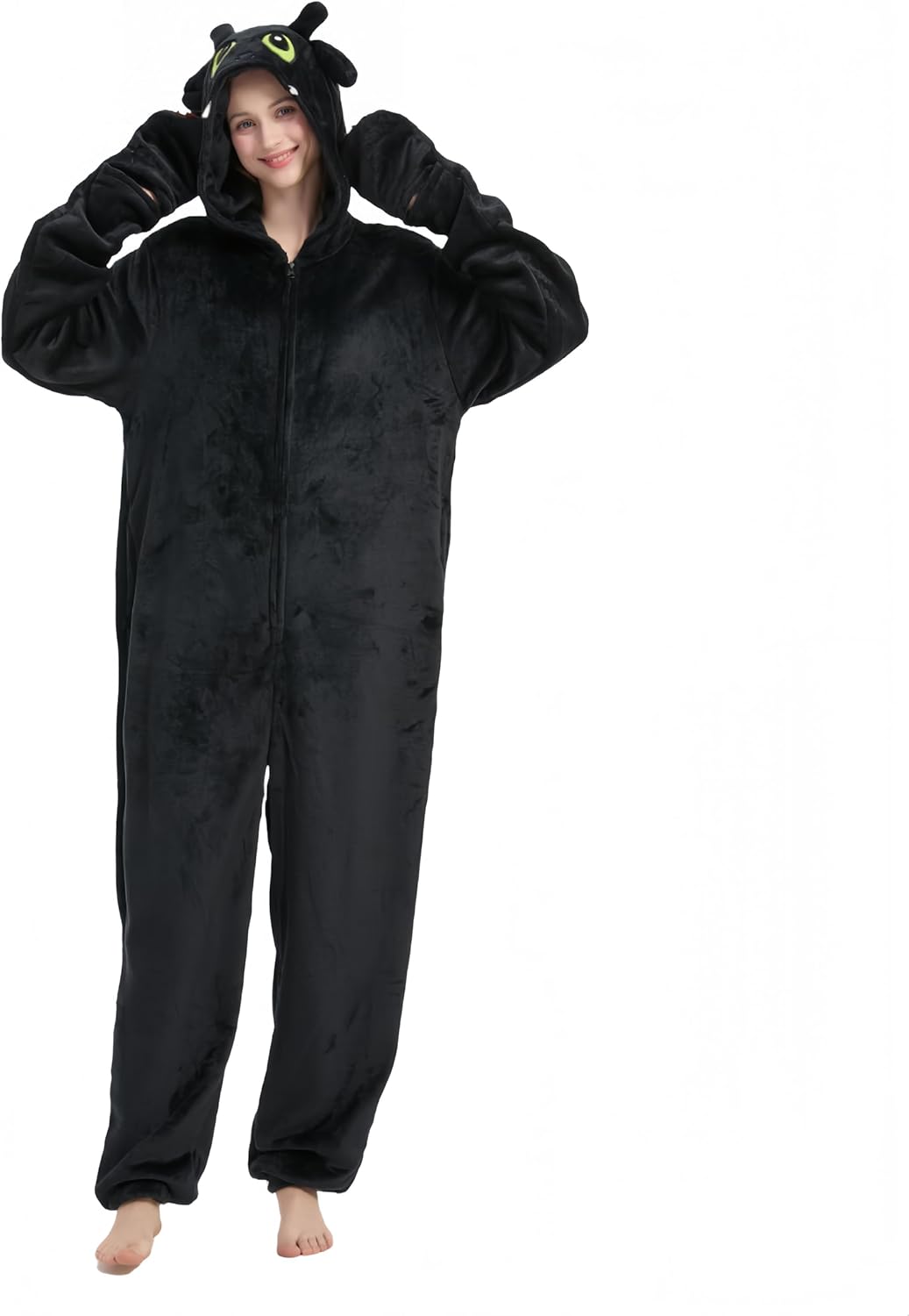 Zyrah Snug Fit Unisex Adult Animal Onesie Pajamas, Flannel Cosplay Animal One Piece Halloween Costume Sleepwear Homewear - Image 2