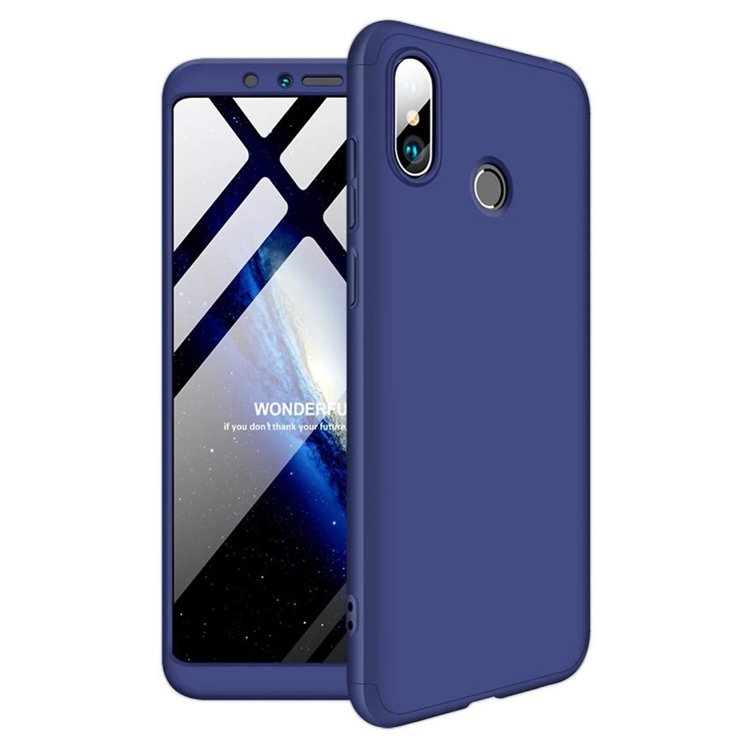 Microsonic Xiaomi Mi A2 (Mi 6X) için Kılıf Double Dip 360 Protective Lacivert [Mi A2 (Mi 6X) ile Uyumlu Kılıf - Lacivert]